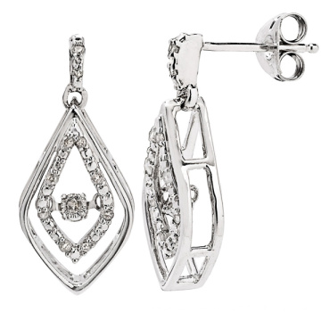 Dancing Diamond Jewelry 925 Silver Dangle Earring